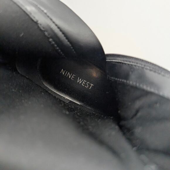 Nine West Barile Knee High Boots Square Toe Women's Black Size US6.5 EU37 - Picture 9 of 13